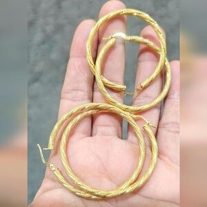 10k Real Gold Hoop Earrings Twisted